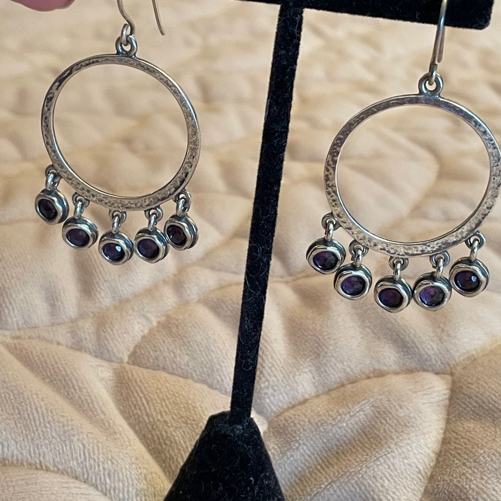 Sterling silver and amethyst earrings